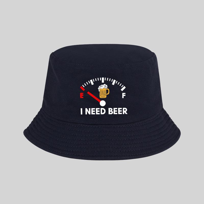 MLFO “I Need Beer” Printed Boater Hat – Lightweight, Foldable Sun Hat, Fishing Hat, Unisex, Casual and Fashionable Headwear