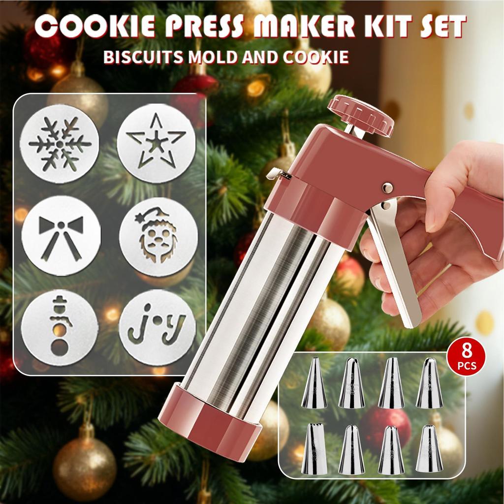Cookie Maker Machine Stainless Steel Manual Baking Tool Pastry Press Mold for Dough Pizzelle Cake Dessert DIY Kitchen Gadgets