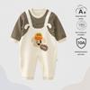 Nation's Top-Selling: Antibacterial Cotton Baby Bodysuit for Spring & Autumn - Long Sleeve, Perfect for Crawling & Home Wear.