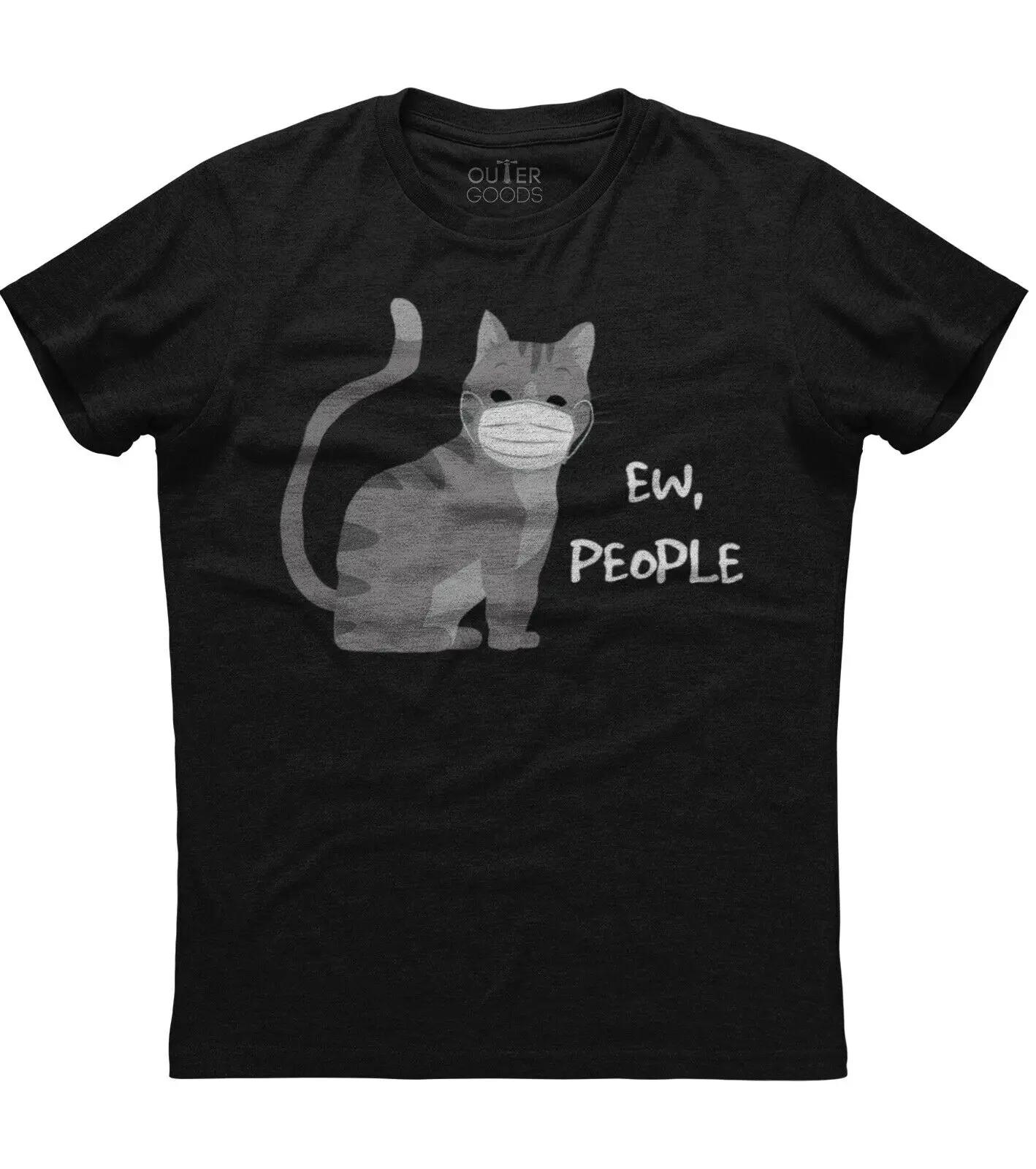 

Ew People Black Cat Mask Quarantine TShirt Summer Cotton ONeck Short Sleeve Mens T Shirt New S3XL S