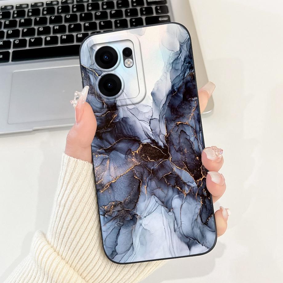 For Oppo Reno13 / Reno13F 4G 5G / Reno 13 Pro Phone Case Soft Smooth Silicone Capa Moon Night Artistic Marble Printed Back Cover