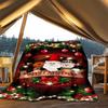 1pc Christmas wreath Outdoor Flannel Blanket , Machine Washable Perfect Gift for Birthday , Holiday Travel Accessory , Durable Material