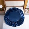 Bettlaken Spannbettlaken Kissenbezug Vierteiliges Set aus Kunstseidensatin Dreiteiliges Set aus einfarbiger Eisseide
