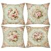 1/4pcs Floral Patterned Pillowcases with Vintage Design Sofa Cushion Cover Home Bedroom Room Decoration