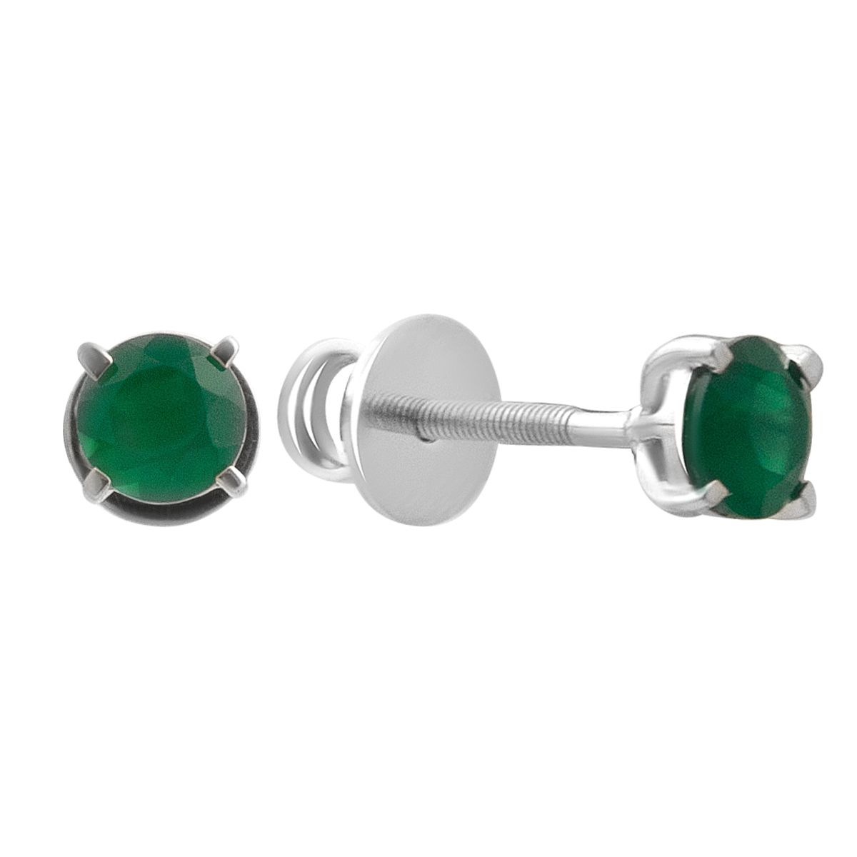 

Срібні сережки з натуральним агатом 0.88ct (2198383) смарагдовий