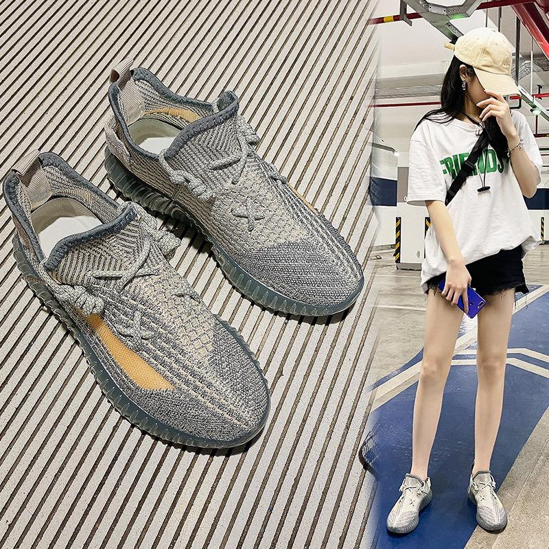Men's new men's shoes breathable fly-woven sports shoes men's trend student couple versatile casual shoes women