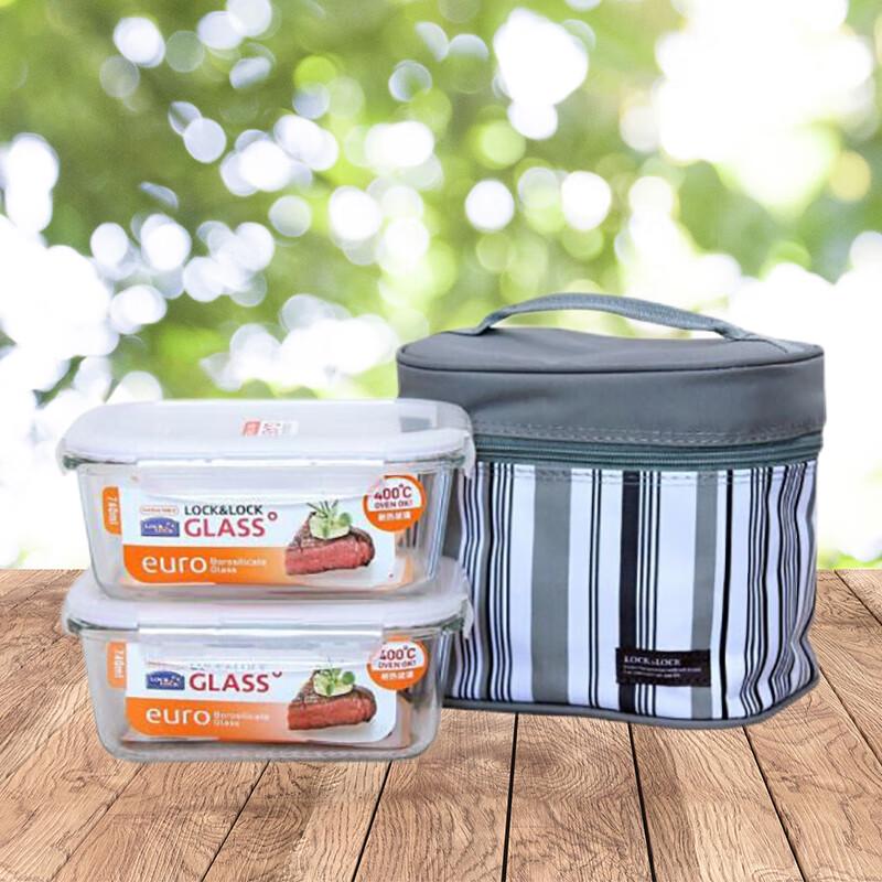 LocknLock Microwave-Safe Glass Food Container Set