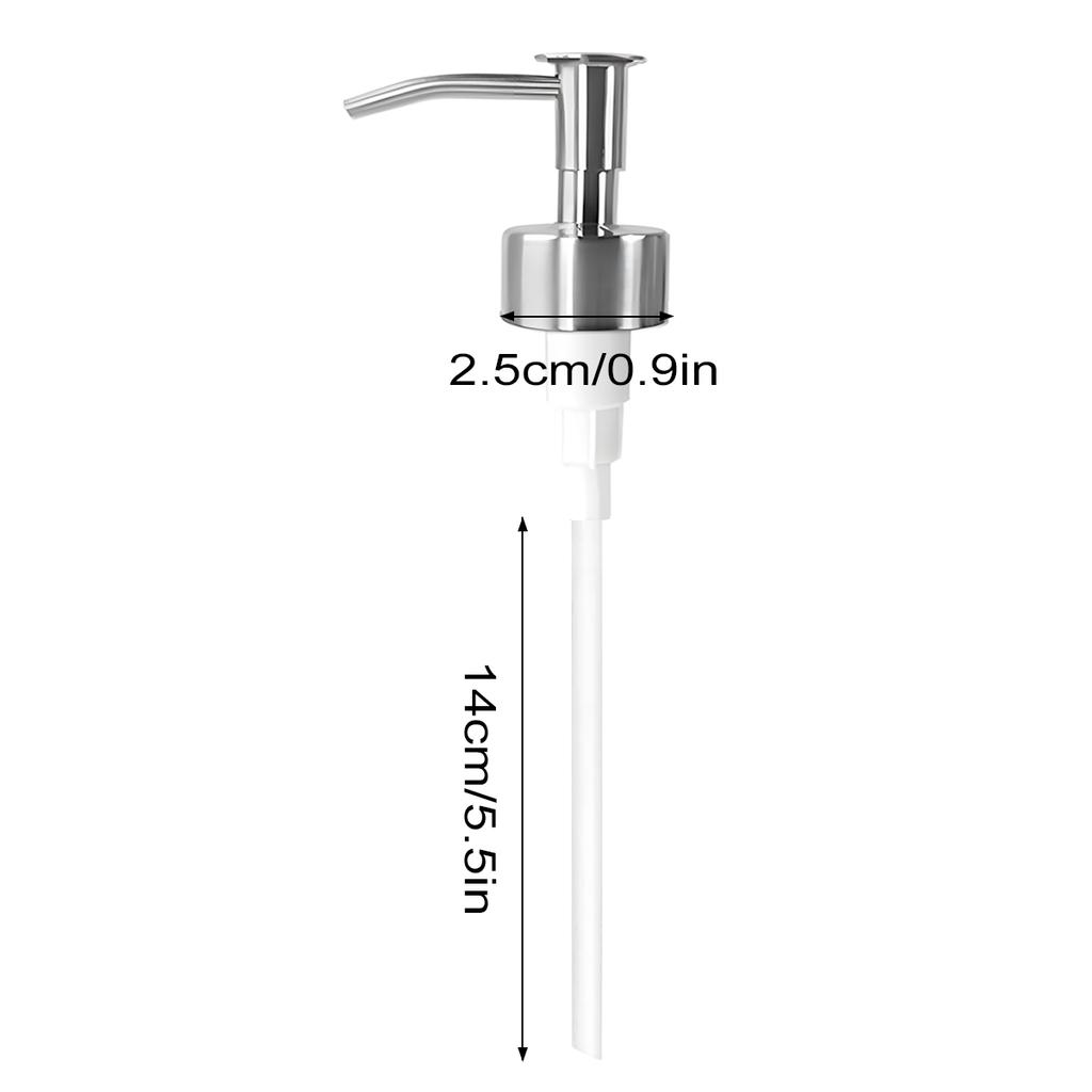 Leeseph Soap Dispenser Pump Head, 304 Stainless Steel Brushed Finish Pump Head 2.5cm Neck Size, Replacement for Kitchen Bathroom