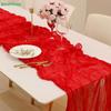 Cheesecloth Table Runner Gauze Tablecloth Semi-Sheer Crinkle Table Cover Boho-style Table Runner 180*90/90*340cm