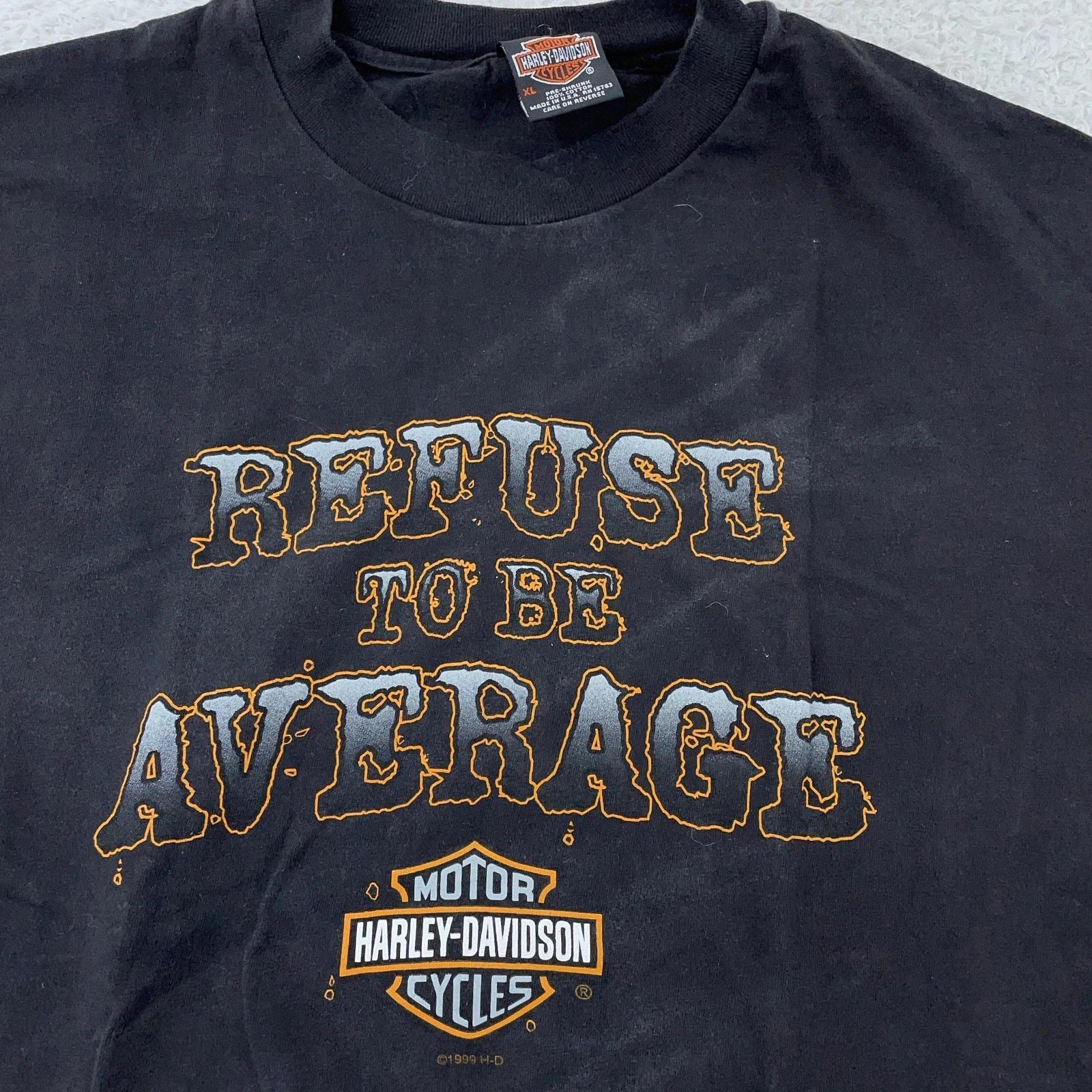 Vtg 90s Harley-Davidson T-Shirt L/XL Refuse To Be Average Lebanon Pennsylvania 3XL