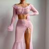 Igh-lit Ingerie Ress Mesh Uniform High Split Skirt Sexy Lingerie Set