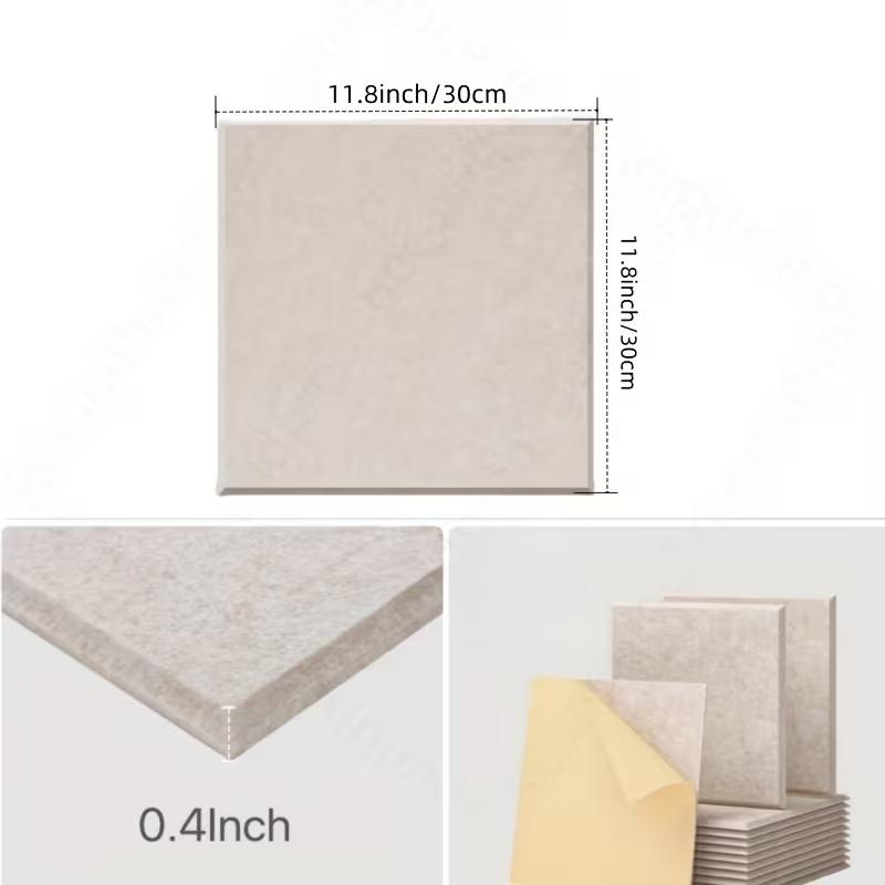 6pcs 30x30cm Acoustic Panel Self-adhesive Felt Wall Stickers Sound-absorbing Soundproof Board for Cinema Studio Game Hall Reco