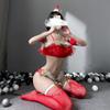 New Year's Red New Sexy Lingerie Uniform Temptation Christmas Elk Plush Sexy One-Piece Net Suit