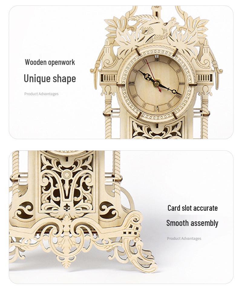 Handcrafted Wooden Clock Tower 3D Puzzle: Creative Educational Toy and Indoor Decoration for Children