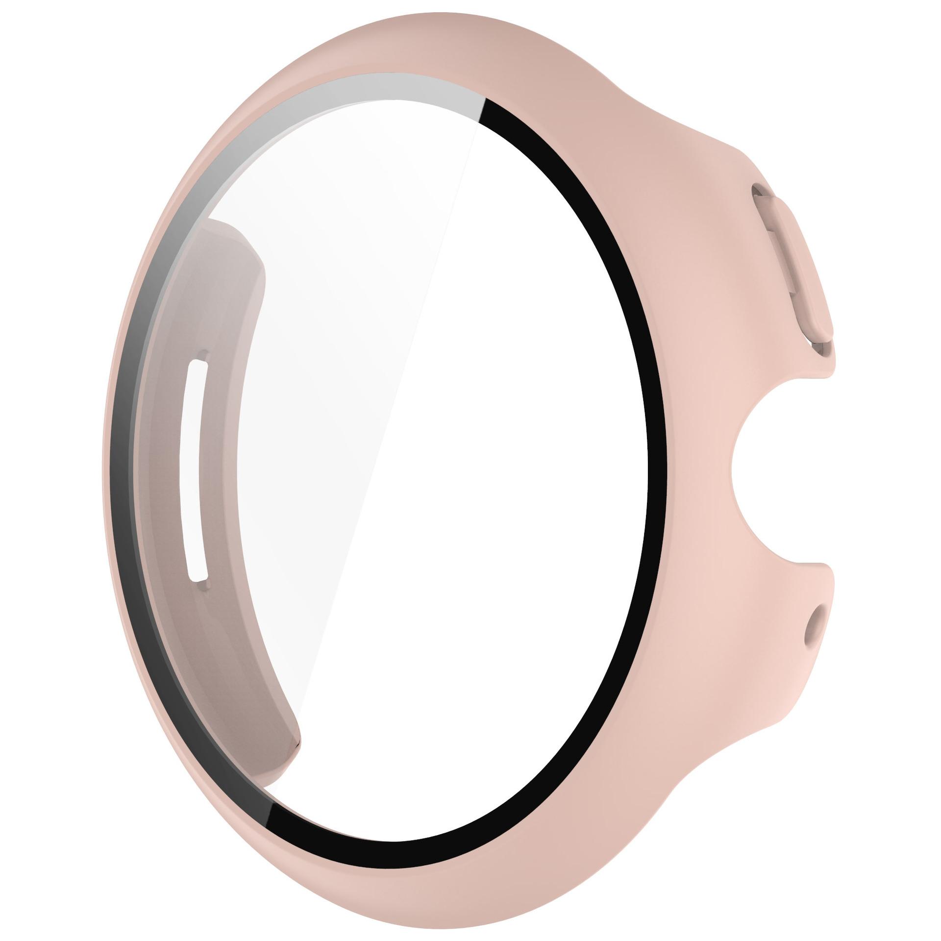 

Чохол для Google Pixel Watch 3 45mm 41mm PC All-around Bumper Protective Cover + Screen Protector для аксесуарів Pixel Watch 3 Pixel Watch 3 41mm рожевий