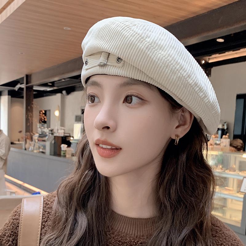 Spring & Autumn Large Head British Casual Style Beret - Women's Versatile Fashion Trend, Slimming Look