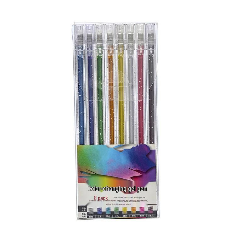 Luminous Color-Changing Glitter Gel Pen for Hand Accounts - Silver, Pearl, Crystal Sand Effect