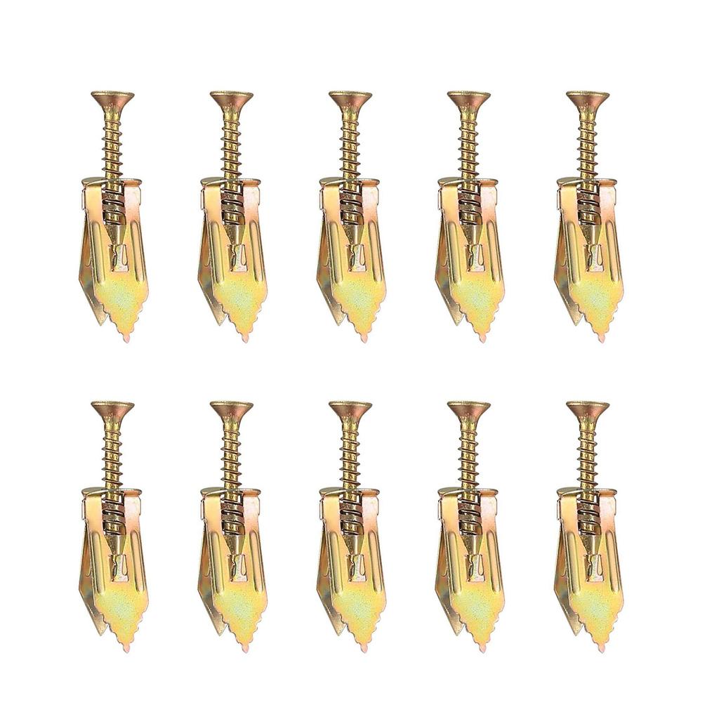 Pack of 50/100 Gypsum Board Self Drilling Wall Anchors Screw Set Quick & Reliable Screws Durable for Easy Installation