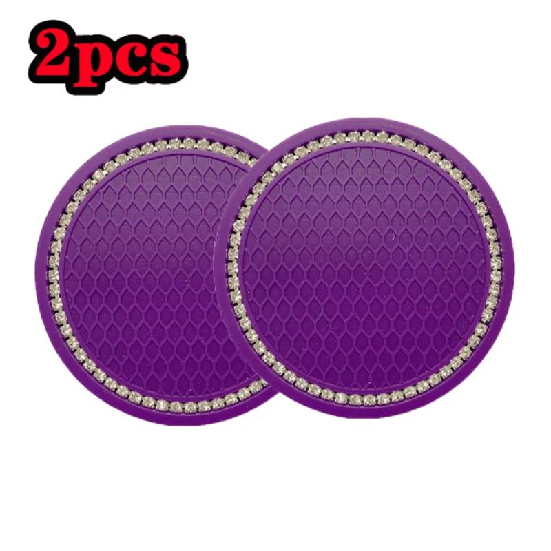 2pcs Car Coaster Water Cup Bottle Holder Anti-slip Pad Mat Silica Gel Waterproof For Interior Decoration Car Styling Accessories