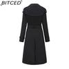 BITCED Women's Long Trench Coat with Waist Cinch Cotton-Blend Fashion Jacket with Long Sleeves