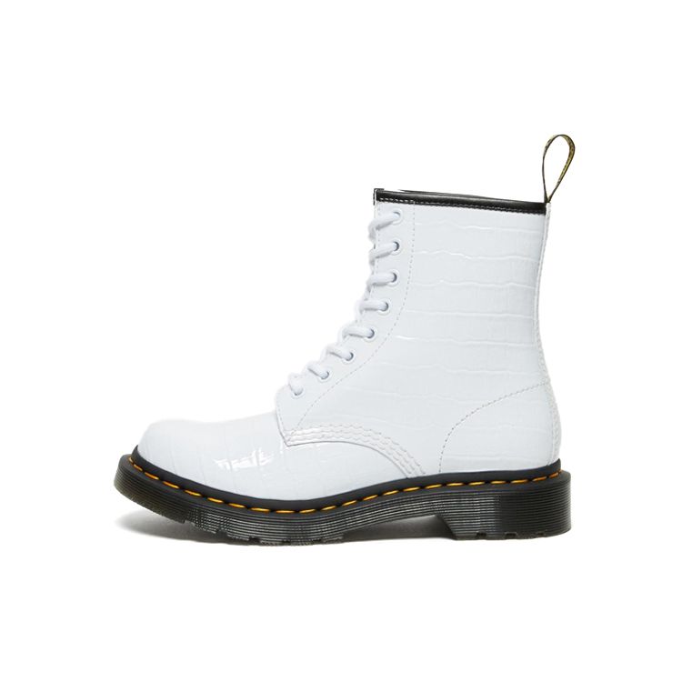 Dr. Martens 1460 Fashion Patent Crocodile Embossed Short Boots Women boots White 26855100