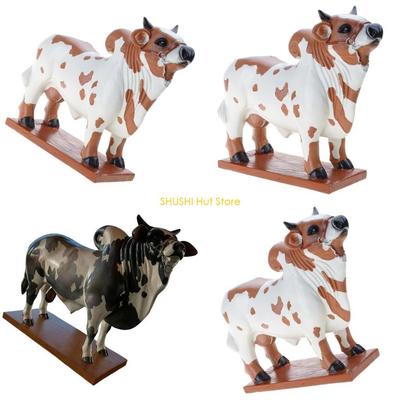 Handcrafted Brazilian Realistic Bulls Liquor Dispenser with Wooden Base For Bar 2L Capacity Homes Kitchen Decoration D57B