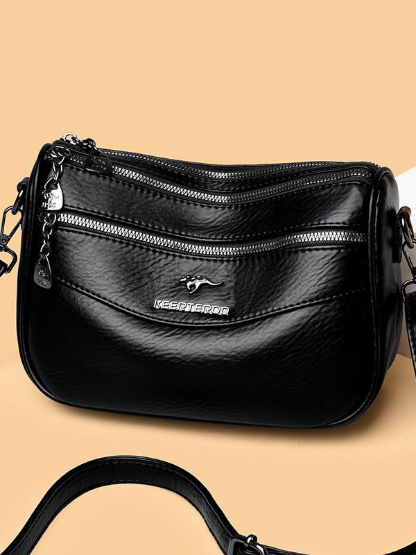 2024 Women's Multi-Layer Soft Texture Shoulder & Crossbody Bag - Large Capacity, High Quality