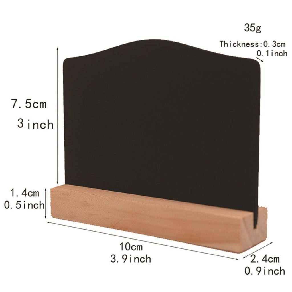 Wooden Double-Sided Desktop Blackboard Stand: Rewritable Table Card Display & Food Marker.