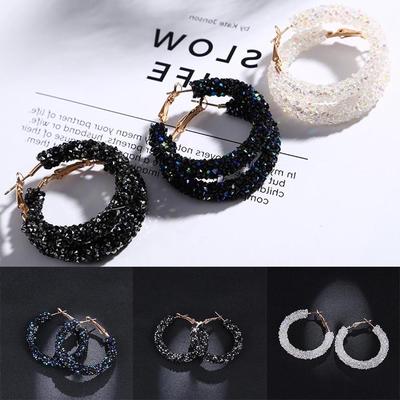 Fashion Geometric Round Hoop Earrings for Women Exaggeration Dangle Earring Jewelry Gifts