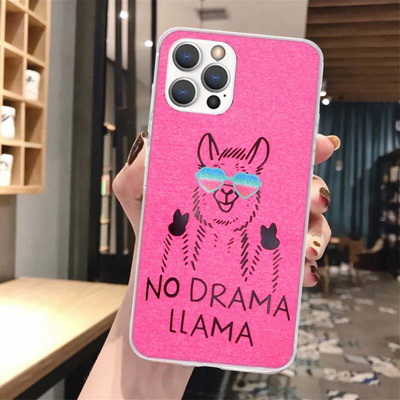Lama Llama Alpacas Soft Phone Case For iPhone 16 15 14 13 12 11 Pro Max X XR XS 7 Plus 8 + SE 2020 Pattern Customized Cover 14 1