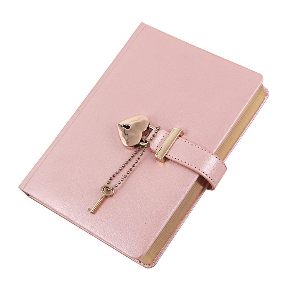 

with Keys Drawing Book Sketchbook B6 Notebook Portable Notebook with Heart Lock Diary рожевий