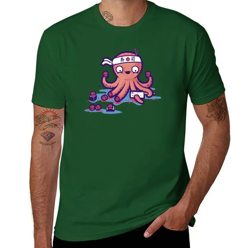 Octosushi TShirt Short sleeve tee blue archive blacks plus size men clothing