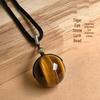 Tiger Eye, Obsidian & Amethyst Pendant Necklace – 16MM for Men