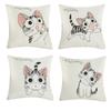 45x45cm Cartoon Cat Printed Sofa Cushion Cover Throw Pillowcase Children Bedroom Play Room Decoration