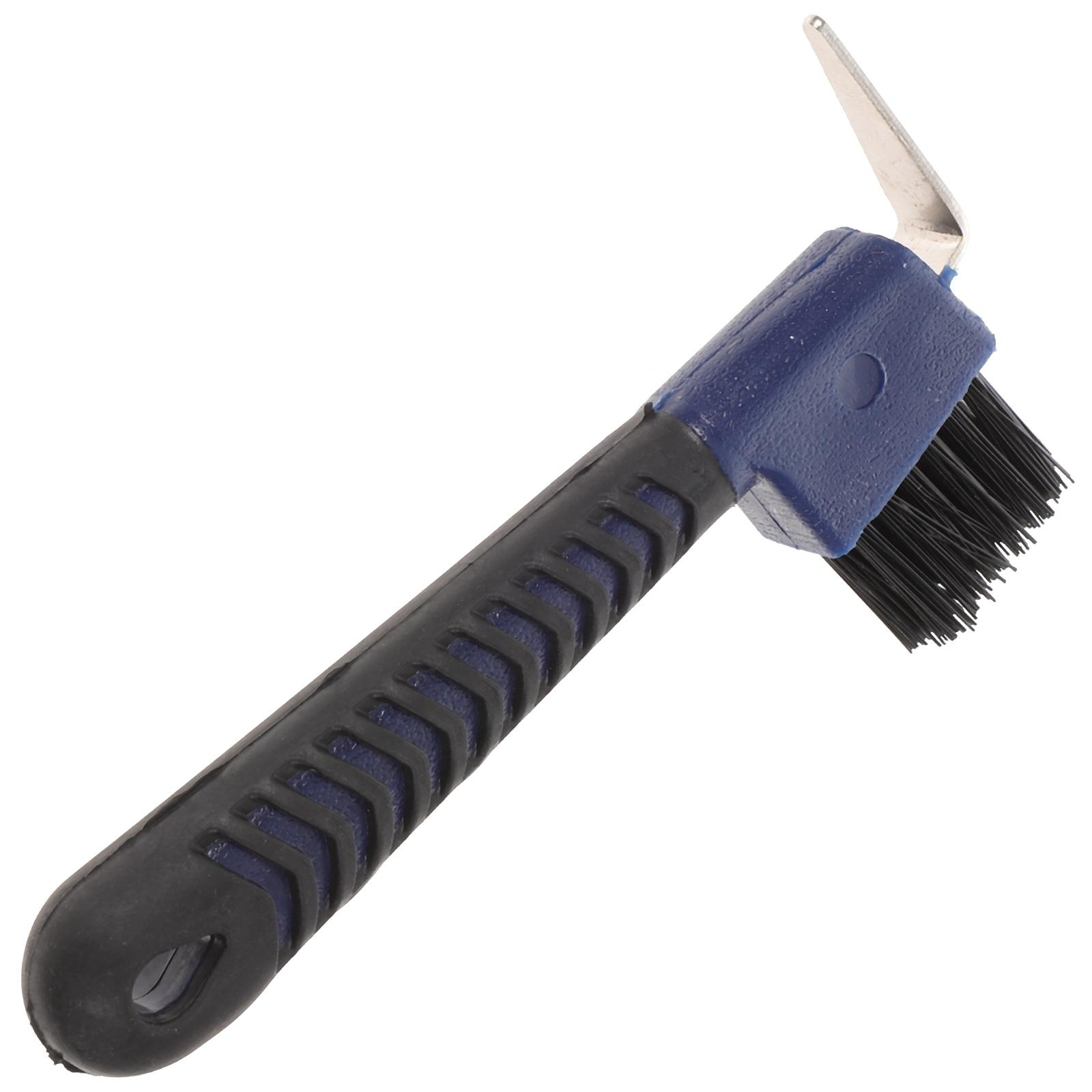 

Stainless Steel Hoof With Brush Comfortable Grip Horse Hoof Durable Nylon Bristle Horse Grooming Tools Hoof Cleaning синий