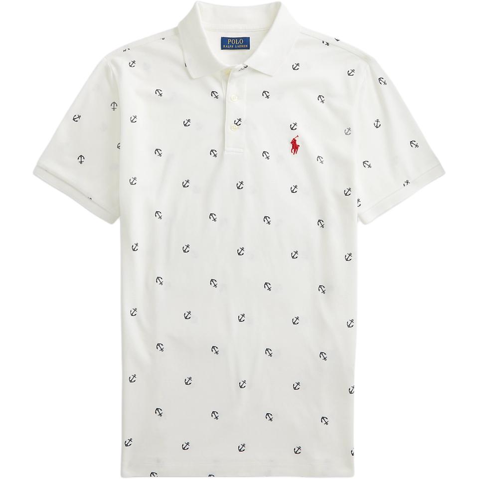 Polo Ralph Lauren SS25 Small Pony Logo Embroidered Nautical Print Short Sleeve Polo Shirt Men Tops MNPOKNI1N821190-100