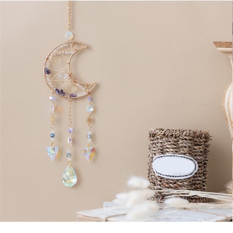 Moon Love Heart Charm Dreamcatcher Garden Window Decorations Crystal Pendant