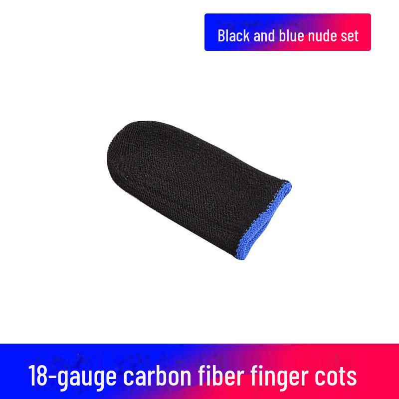 

Противоскользящие, устойчивые к поту, ультратонкие игровые напальчники King of Glory carbon fiber bare metal single синий/чёрный