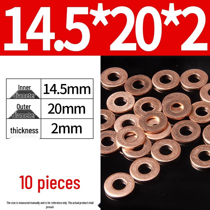 2mm Pure Red Copper Sealing Ring Marine Instrument Flat Washer