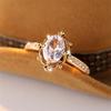 Delicate Female Oval Stone White Zircon Wedding Bands Antique Gold Color Promise Engagement Rings For Women Mothers Day Jewelry
