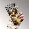 Kreatives Liebesplaneten-Muster Glas Galvanisiertes Silbernes Handyhülle für iPhone 17 16 15 14 13 12 11 Pro Max Plus 16E 17 Air Cover
