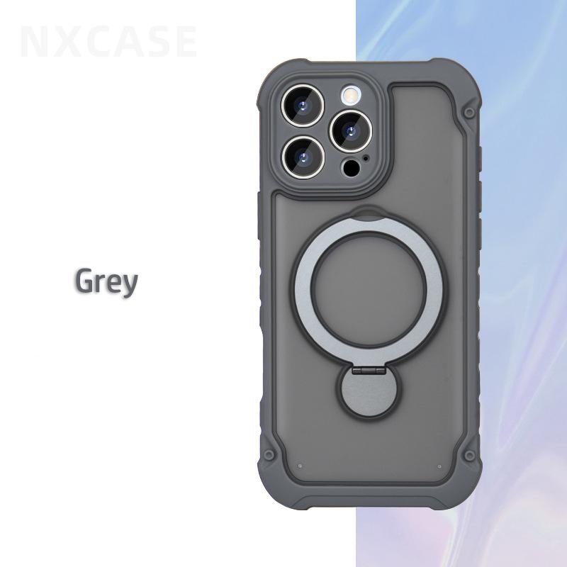 Für iPhone 11 12 13 14 15 16 Pro Max Plus Hülle Magsafe Airbag Militärgrad-Schutz 360° Drehung Metallständer Weiche Abdeckung