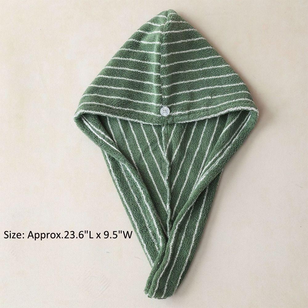 Azure Holiday Striped Hair Towel Combed Cotton Luxury Hair Dry Towels Hot Hair Wrap Drying Tool