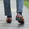 Luksusowe Męskie Ślubne Formalne Buty Skóra Naturalna Czysty Brązowy Czarny Podwójna Klamra Monk Strap Cap Toe Biznesowe Biurowe Wizytowe Buty