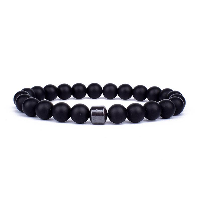 Stylish Women s Bracelet with Black Hematite and Tiger Eye Beads, featuring White Turquoise Accents.
