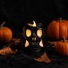 Skull Shape Candle Light Decorative Tabletop Ornament for Party Scene Small Oil Lamp Halloween Event Gift Home Decor