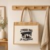 Sac Cabas Jute avec Poche J’peux pas je suis Masseur J'peux pas minimaliste | Toile de Jute et Coton 21 L Fond Plat Anses 65 cm