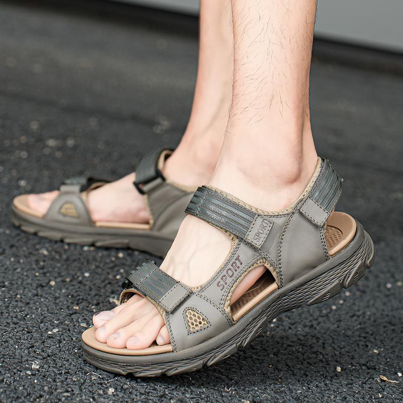 Fashion Men New Open-Toe Casual Sandal Men Summer Adjustable Non-Slip Comfortable Soft-Soled Beach Shoes Classic Style Versatile Sandals