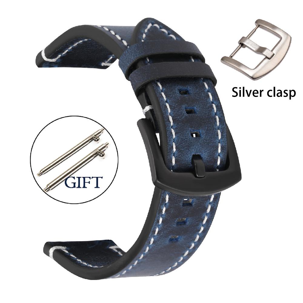 Genuine Retro Leather Watch Strap 20mm 22mm 24mm Vintage Strap 18mm Quick Release Men Universal Replacement Bracelet Accessories