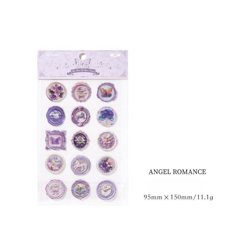 18pcs/20pcs Bag Wax Seals Stamp Sticker for Kid Vintage European Style Candy Color Sticker for Children DIY Decroative Scrapbook